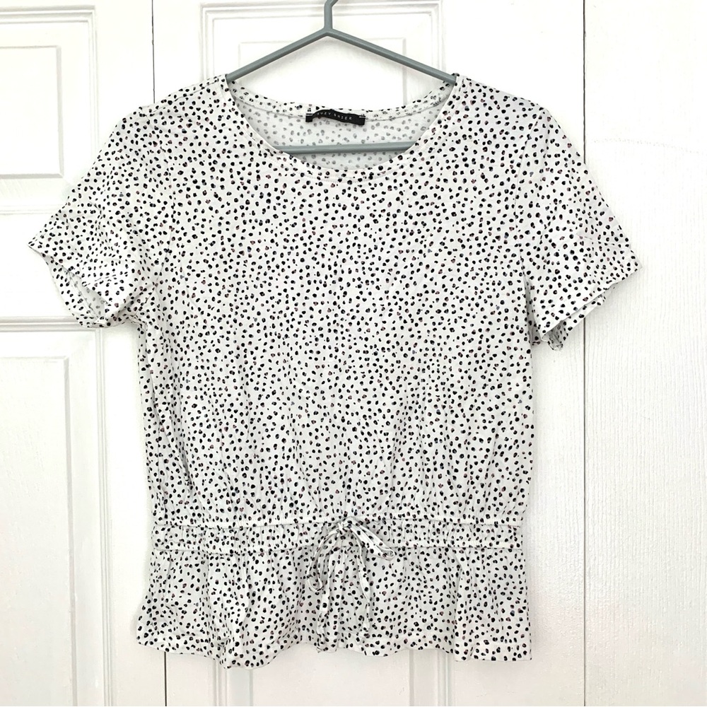 SUZY SHIER Tiny Leopard Print Cotton Top